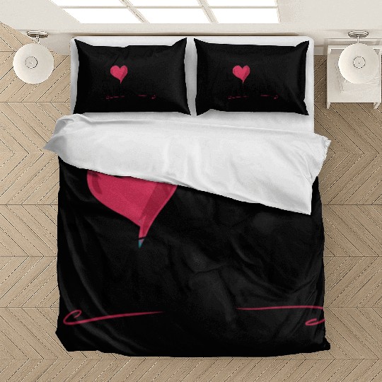 i love me heart text saying Bedding Sets