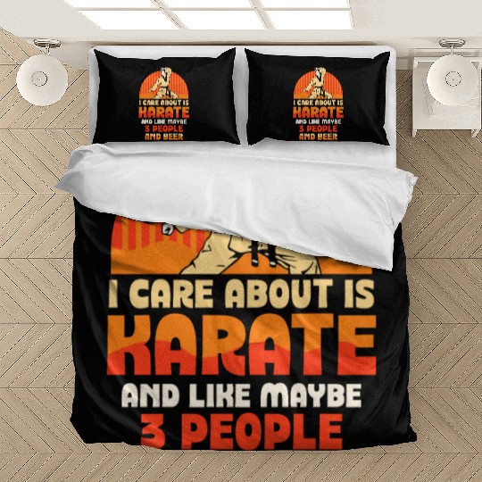 Karate and like maybe 3 people and beer Bedding Sets