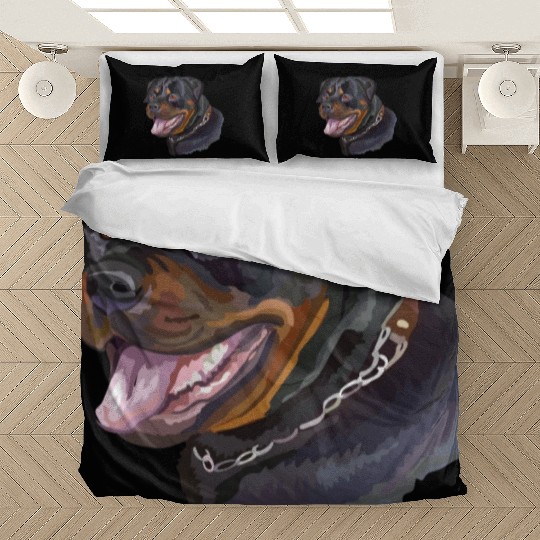 Cute Rottweiler Dog Watercolor Painting Bedding Sets