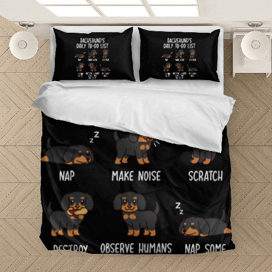 Dachshund Daily To Do List Bedding Sets