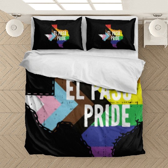 El Paso Pride Gay Lesbian Queer Texas Rainbow Flag Bedding Sets
