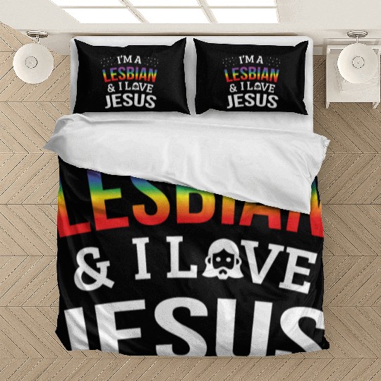 LGBT Gay Pride Lesbian I'm a Lesbian I Love Jesus Bedding Sets