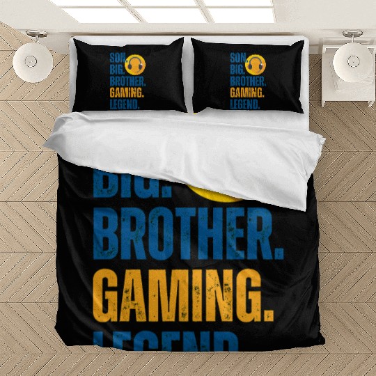 SON BROTHER GAMING LEGEND for gamer textured text Bedding Sets