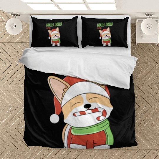 Holly Jolly Corgi Bedding Sets