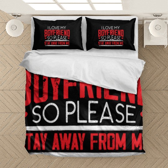 I Love My Boyfriend Couple Valentines Day Bedding Sets