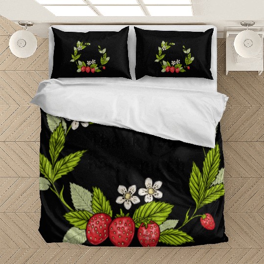 Thank you berry much, cute pun with strawberry Bedding Sets