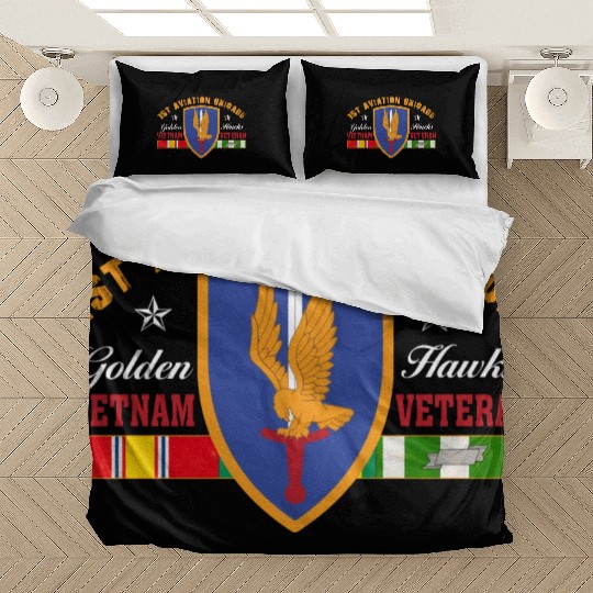 1st Aviation Brigade Vietnam Veteran Golden Hawks Bedding Sets