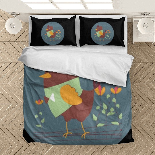Kawaii cute chicken for farmers own farm animals Bedding Sets