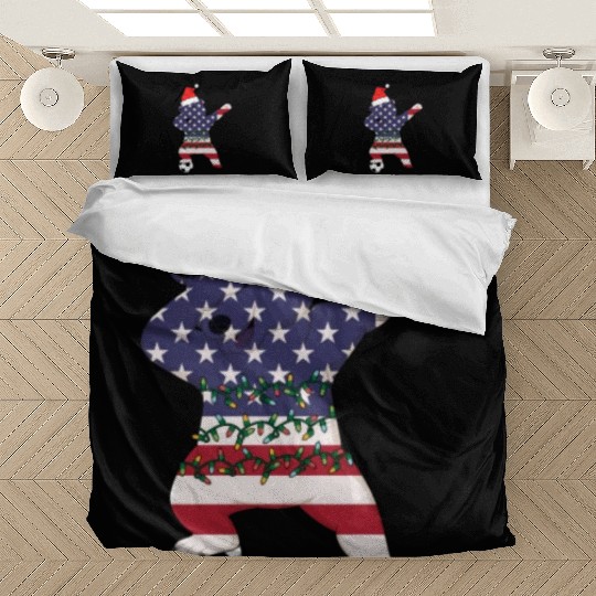 Soccer Boy Dabbing Polar Bear Christmas Hat Bedding Sets