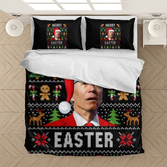 Funny Joe Biden Happy Easter Ugly Christmas Bedding Sets