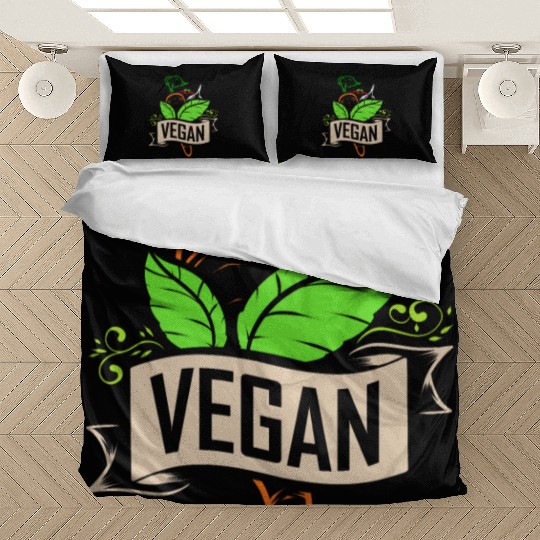 Carrot, Onion And Tomato Logo For Vegetarians And Bedding Sets