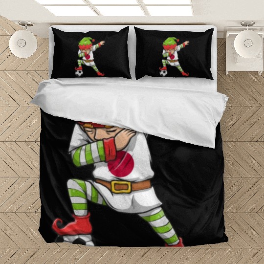 Soccer Boy Dabbing Elf Squad Christmas Jersey Bedding Sets