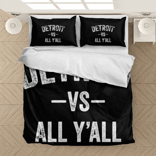 Detroit Vs All Y'All Funny Michigan Sports Bedding Sets