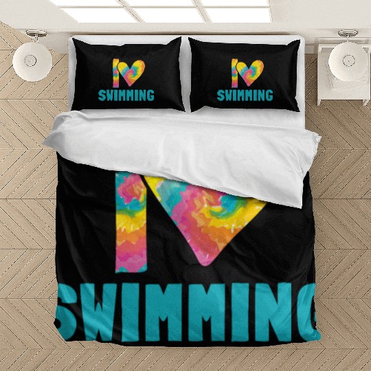 I Love Swimming Swimmer Swim Bedding Sets