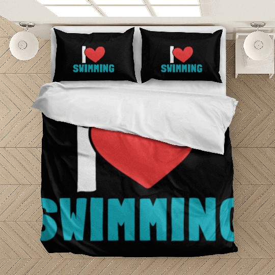 I Love Swimming Swimmer Swim Bedding Sets