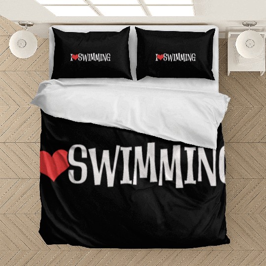 I Love Swimming Swimmer Swim Bedding Sets
