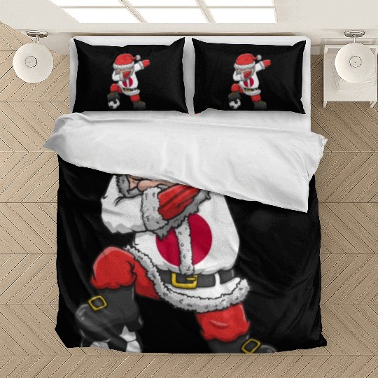 Soccer Boy Dabbing Santa Christmas Jersey Japan Bedding Sets