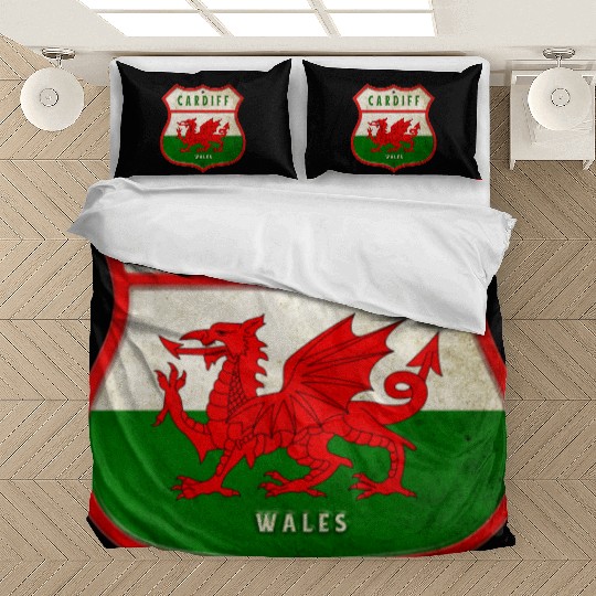 Cardiff Wales coat of arms flag design Bedding Sets