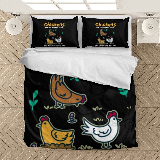 Chickens Are Like Potato Chips Funny Chicken Bedding Sets