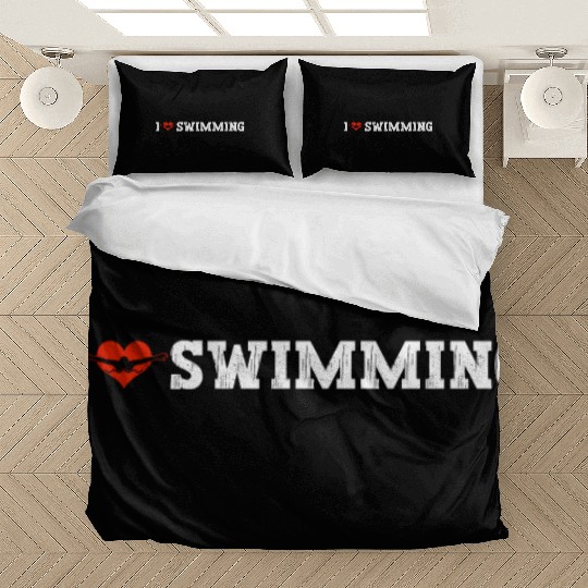 I Love Swimming Swimmer Swim Bedding Sets