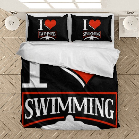 I Love Swimming Swimmer Swim Bedding Sets