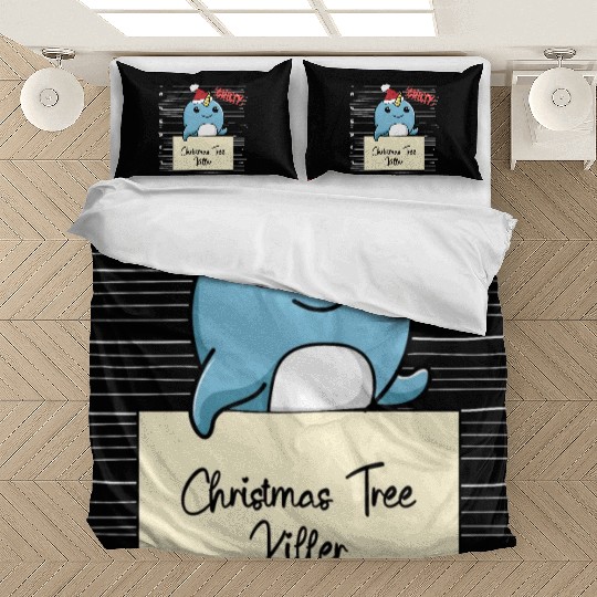 Narwhal christmas funny prison Bedding Sets