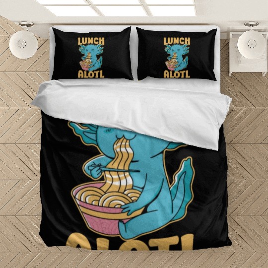 Axolotl Eating Ramen Funny Lunchalotl Bedding Sets