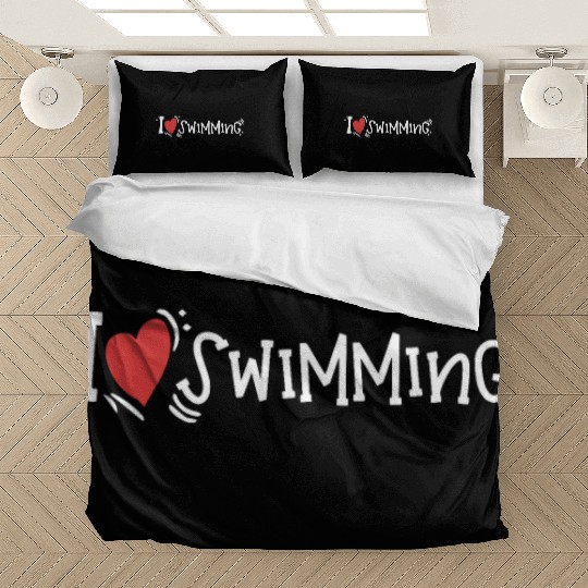 I Love Swimming Swimmer Swim Bedding Sets