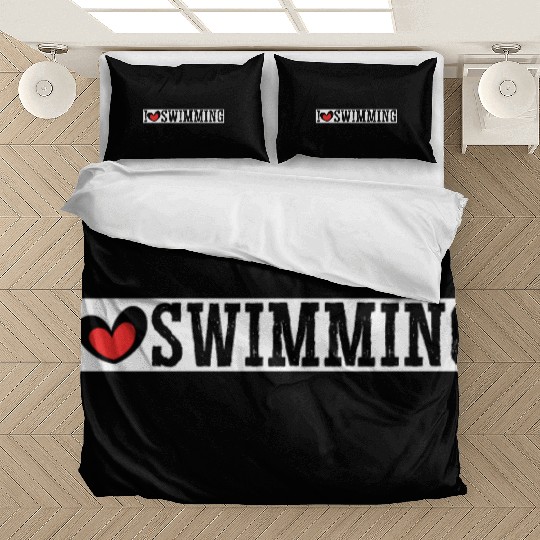I Love Swimming Swimmer Swim Bedding Sets