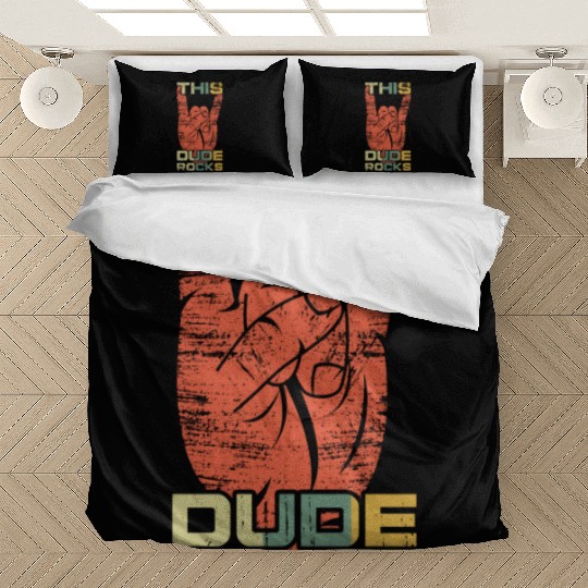 Vintage Rock Sign Rock Hand Metal Kid Rocker Bedding Sets