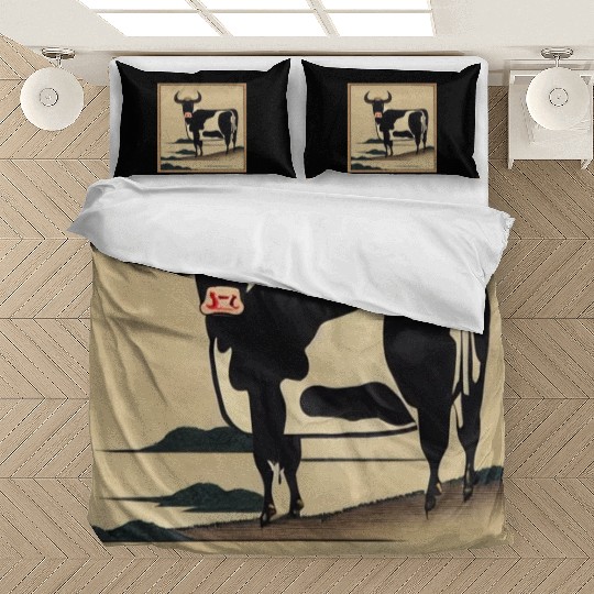 Ukiyo-e Cow, Japanese Print Bedding Sets