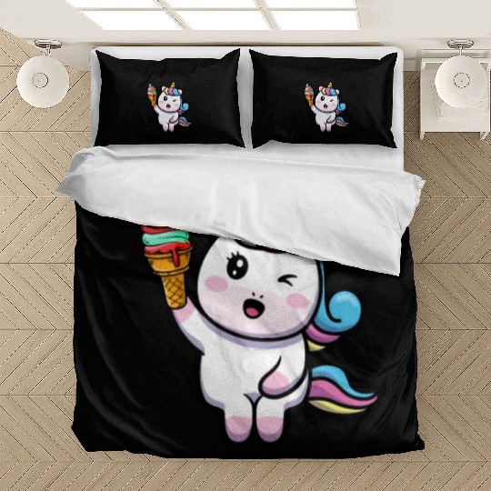 Rainbow Cute Unicorn Ice Cream Lover Mythical Bedding Sets