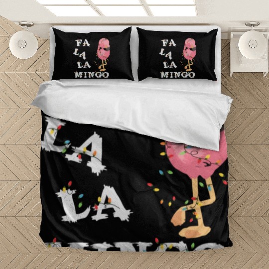 Fa La La Flamingo Family Christmas Bedding Sets