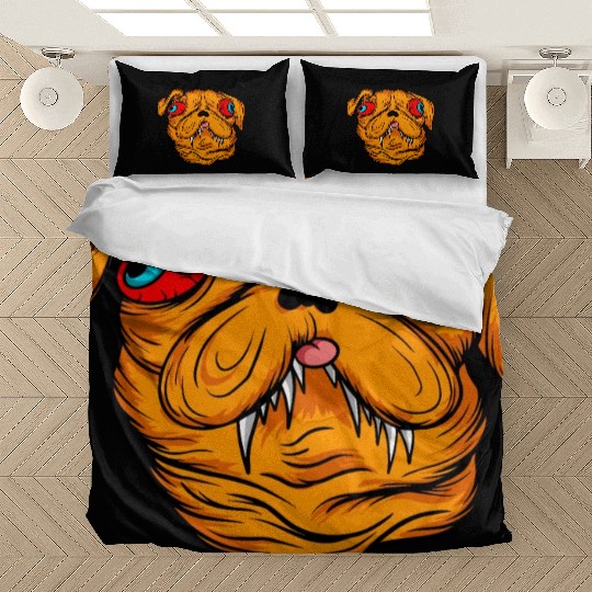 Funny Scary Red Eyes Dog Owners Pet Lover Gifts Bedding Sets