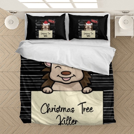 Hedgehog christmas funny prison Bedding Sets