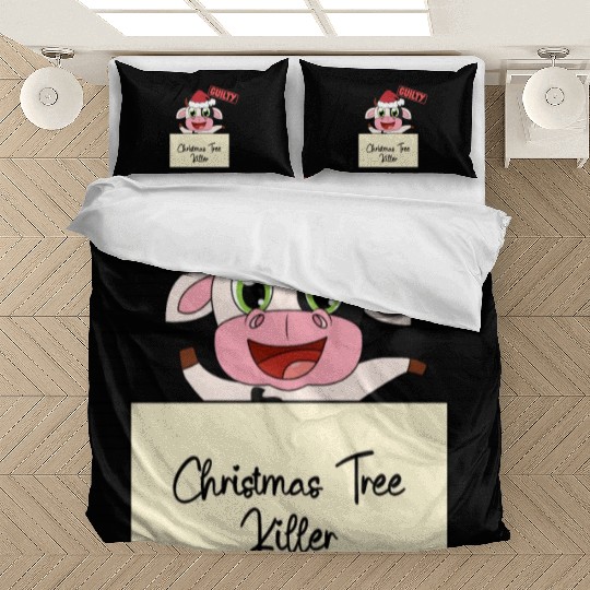 cow christmas funny prison Bedding Sets