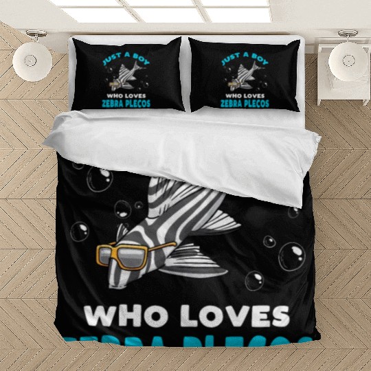Just A Boy Who Loves Zebra Plecos Fish Aquarium Bedding Sets