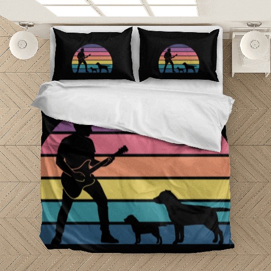 Guitar Player Pet Dog Animal Musician Bassist Bedding Sets