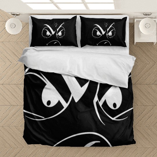 Angry eyes cartoon Funny Bedding Sets design for Gift