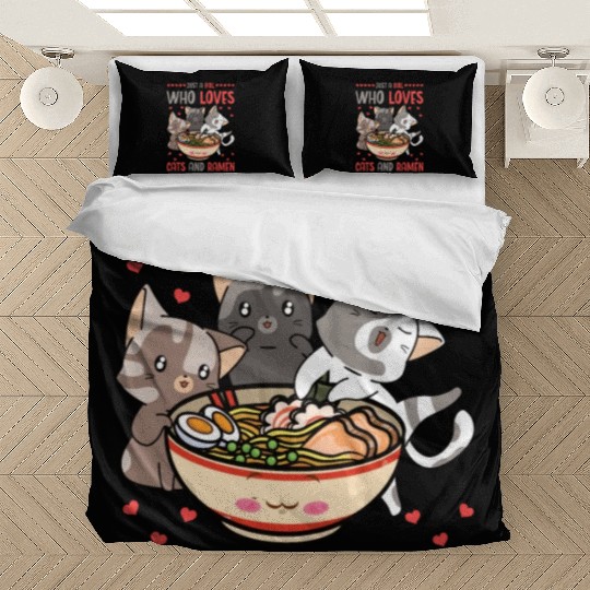 Ramen And Cats Fan Ramen Noodle Soup Bedding Sets