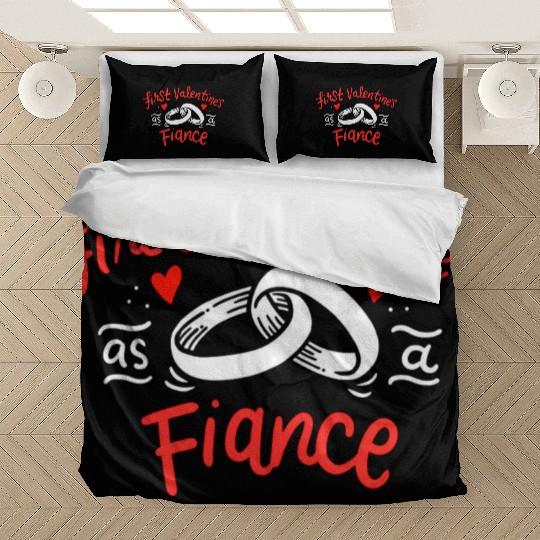 first valentines as fiance hearts day engagement Bedding Sets