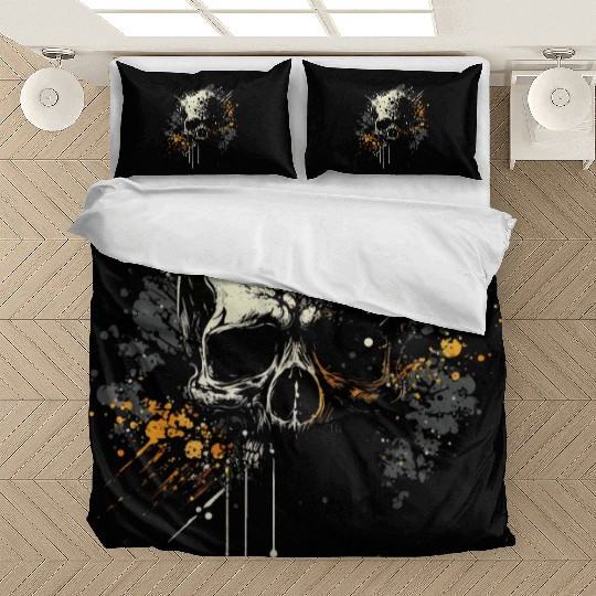 Ink Splatter Skull Bedding Sets