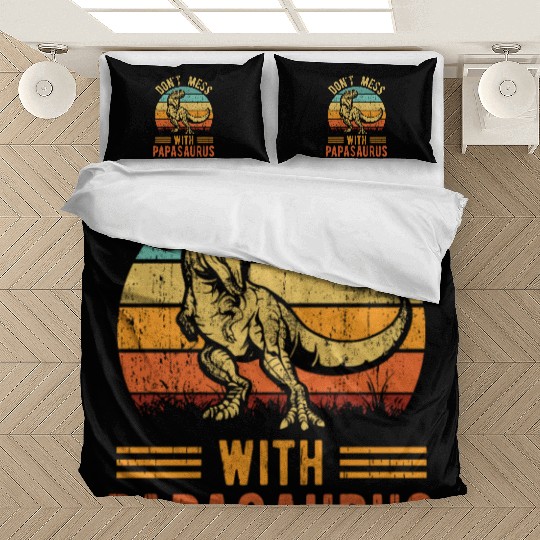 Papa Dad Father Dinosaur Funny Design - Papasaurus Bedding Sets