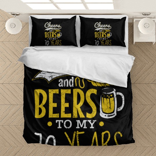 Cheers and Beers 70th Birthday Gift Idea Bedding Sets