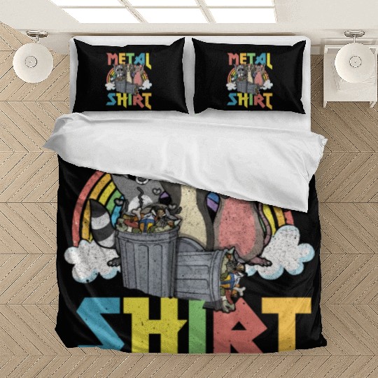 Rock Love Peace Music Heavy Trash Racoon Metal Bedding Sets