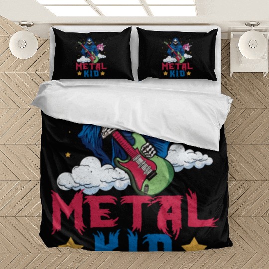 Grim Bone Unicorn Rainbow Metal Rock Metal Kid Bedding Sets