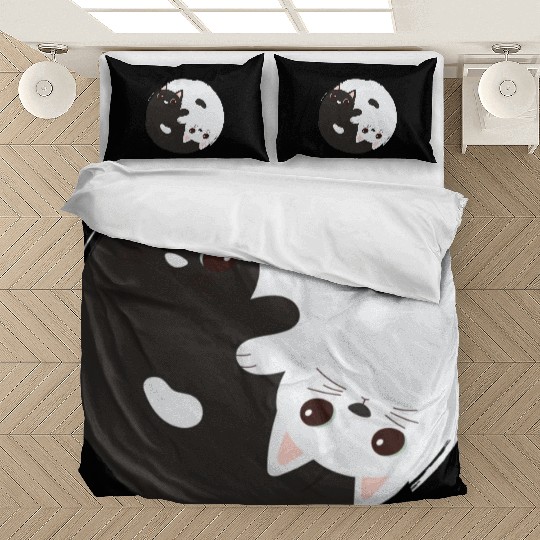 ying yang cat Bedding Sets