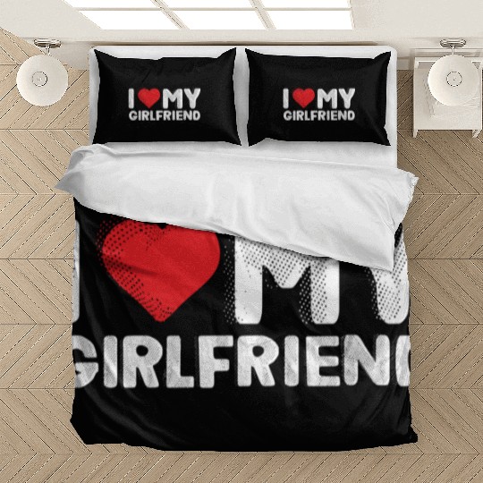 I Love My Girlfriend Red Heart Boyfriend I Love Bedding Sets