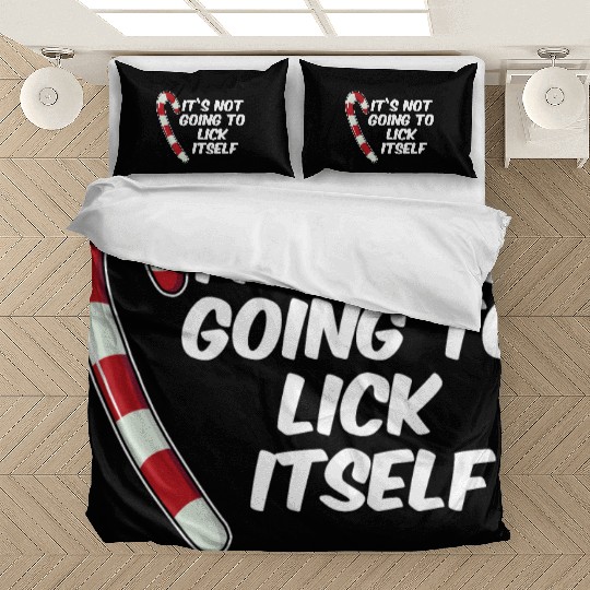 It's Not Going To Lick Itself Christmas Candy Cane Bedding Sets