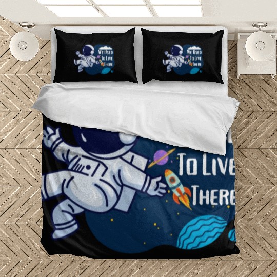 We Used To Live There Cool astronauts on Planets Bedding Sets